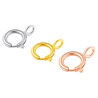 镀18K金色泽靓丽不易过敏弹簧扣