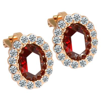 无耳洞耳夹耳钉镀金仿宝石水晶女