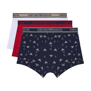 【礼物】EMPORIO ARMANI/阿玛尼春夏新款男三条满印平角内裤套装