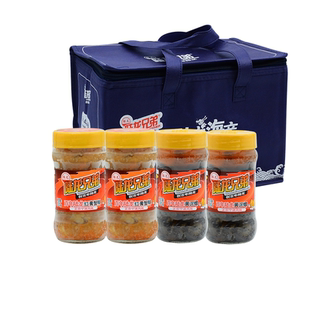 百年陆龙红膏蟹糊2瓶+百年陆龙黄泥螺2瓶天花板尊享年货礼盒1200g