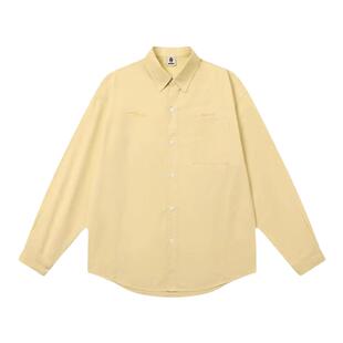 WOHOO糖果色系小logo刺绣长袖衬衫校园多巴胺穿搭防晒情侣款上衣