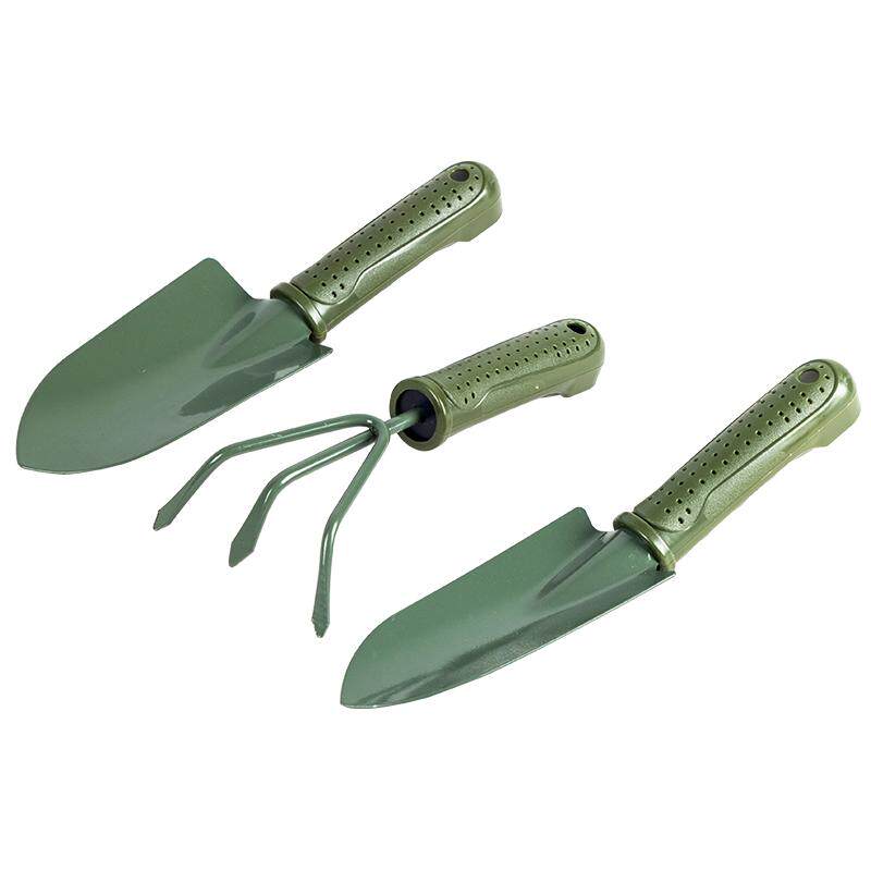 莱之秀家庭园艺铲子挖土种菜盆栽种花种植工具加厚铁质铁锹三件套