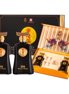 第五代兰陵王酒黑瓶52度纯粮食酒浓香型白酒500ml*2瓶礼盒装送礼