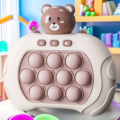 2025儿童益智解压按按乐玩具打地鼠速推闯关游戏机卡通互动亲子