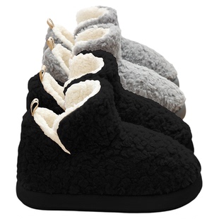 包跟棉拖鞋男士冬季2026新款室内家居保暖防滑厚底毛绒棉鞋女外穿