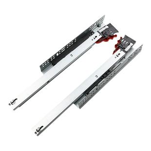 鑫亮侧装三节托底缓冲阻尼滑轨隐藏式导轨橱柜抽屉底部反弹式轨道