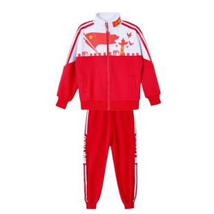 春秋表演服幼儿小学生爱国合唱服儿童运动会演出服中国红班服套装