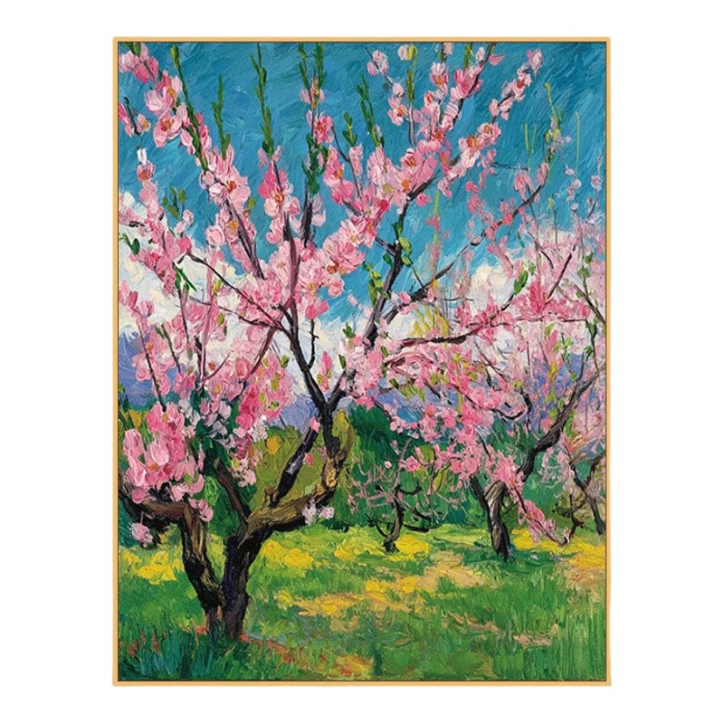 梵高盛开的桃花DIY数字油画