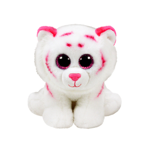 正版ty大眼睛毛绒豆豆宝宝毛绒公仔白虎唐德拉粉虎猫咪玩具玩偶