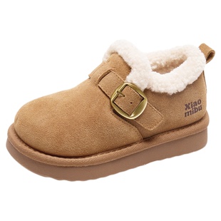 小米步女童棉鞋2025冬季新款儿童加绒保暖勃肯鞋男童雪地靴面包鞋