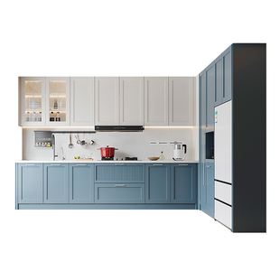 欧派橱柜定制整体厨房灶台一体柜厨柜岛台餐边柜开放式石英石台面