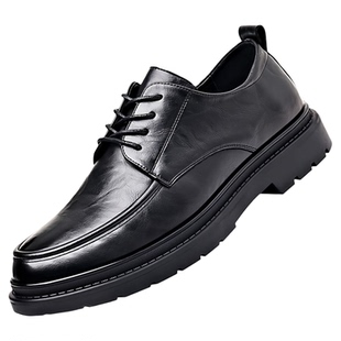 花花公子皮鞋男款8cm隐形内增高男士真皮商务正装新郎结婚休闲鞋