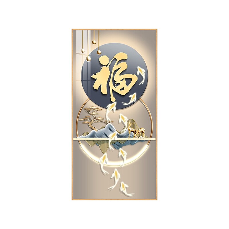 现代简约山水挂画客厅玄关