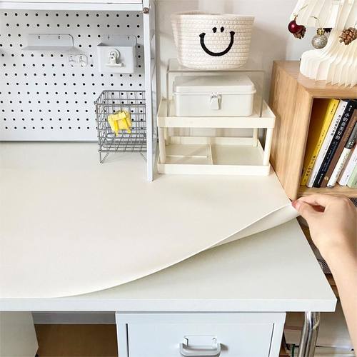 奶油白色桌垫大学生宿舍桌布韩系ins风高级感桌面垫布ins书桌学生