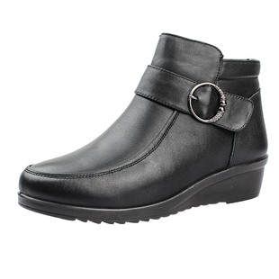 际华3515强人女棉鞋冬季羊毛保暖鞋妈妈鞋真皮防滑短靴中老年鞋