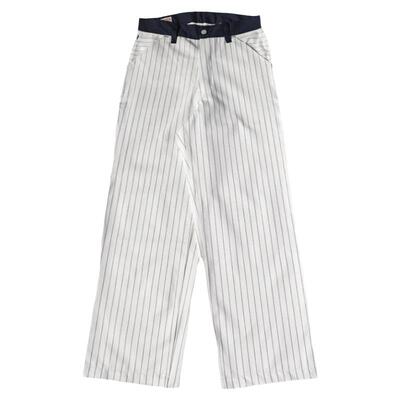 恶犬可乐条纹机修高腰宽松工作裤