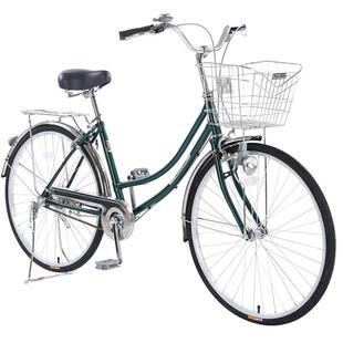 兰令城市通勤车自行车女款女式复古上班代步轻便单车成人男士26寸