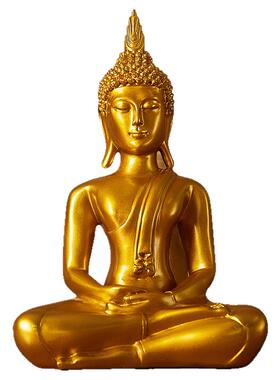 金色坐佛会所餐厅禅意装饰工艺品