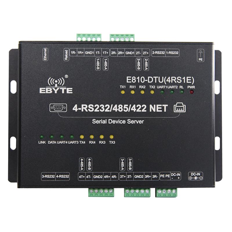 【亿佰特】工业级4路串口服务器支持RS232/RS485/RS422转以太网透明通信机制传输设备支持Modbus RTU转TCP