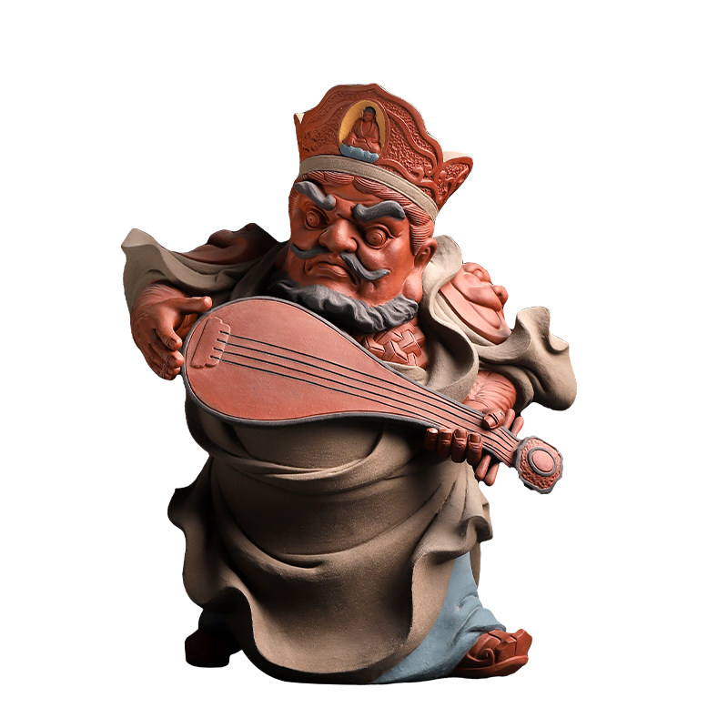 张明贵大师作品陶瓷四大天王摆件