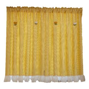 美式田园纱帘飘窗窗帘小窗户短帘咖啡厅厨房隔断门帘半帘遮丑遮光