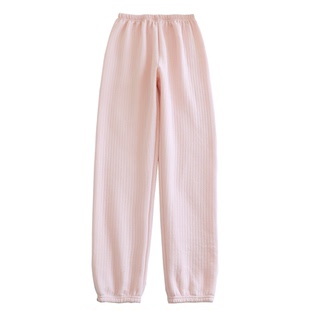 秋冬空气棉睡裤女长裤防风收口夹棉家居裤保暖加厚宽松纯棉睡衣裤