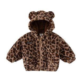 INSbobo男童外套秋冬款棉服女童加绒棉衣儿童春装连帽棉袄童装