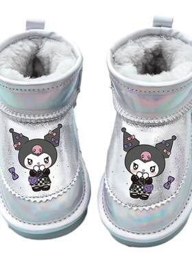 女童雪地靴防水冬季棉靴加绒保暖