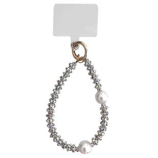 手机挂绳钻石挂件带钻高端高级珍珠手腕链子轻奢时尚百搭手工串珠短链子水钻饰品感挂坠手机壳挂饰吊绳女款