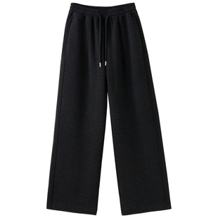 女大童加绒条纹直筒裤2025冬季新款青少年休闲保暖卫裤学生校园裤