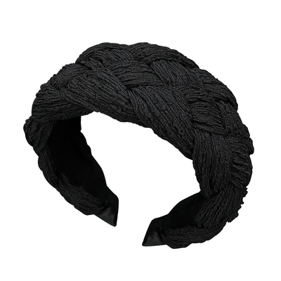 黑色宽边编织发箍女发卡洗脸头箍