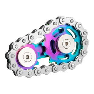 不绣花指尖陀螺链齿飞轮精工掌上把玩手指陀螺解压edc黑科技网红