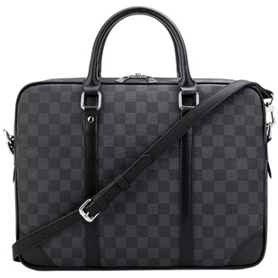 Cavid Kevin欧美时尚男士包黑格纹商务电脑包手提包公文包商务包