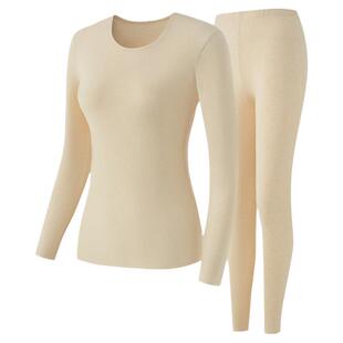 松山棉店小暖羊暖绒80羊毛轻暖保暖内衣套装女士男款加绒秋衣秋裤