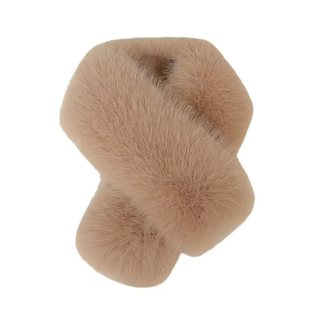 狐狸毛加厚保暖围巾女冬季交叉式整皮仿皮草毛绒围脖