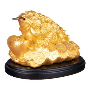 招财金蟾摆件小号三足蟾蜍开业礼品金蝉店铺办公室收银台装饰品