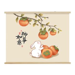 新中式电表箱装饰画配电箱遮挡挂画鞋柜上方挂绳壁画餐桌饭厅墙画