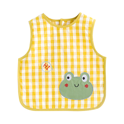 阿喜和悦卡通格子洋气防水罩衣