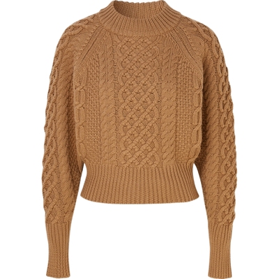 【折扣】Emilia Wickstead 秋冬女巧克力色绞花混纺罗纹针织