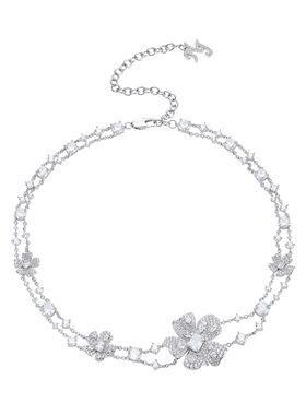 NJJewelry花朵双层项链