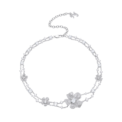 NJJewelry花朵双层项链