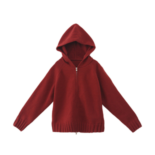 女大童毛衣开衫【艺术假期】青少年2025冬装新款针织拉链衫外套潮