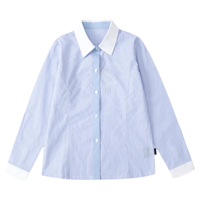 伊顿校服工厂男女童棉质长袖衬衫