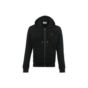 【自营】AMI男士爱心徽标刺绣棉质休闲连帽拉链卫衣外套长袖开衫