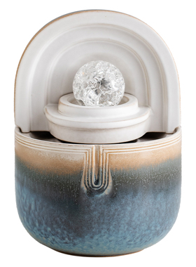 陶瓷流水简约茶几办公桌水晶球