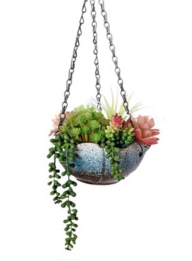 新品垂吊陶瓷花盆悬挂式多肉花器