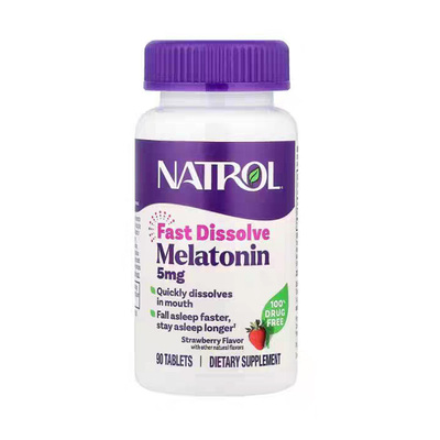 NATROL褪黑素含片5mg草莓味助眠