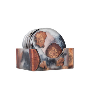 JOJO'S L. PD·Akagi·隔热垫家用树脂松木实用杯垫套装 | 赤木