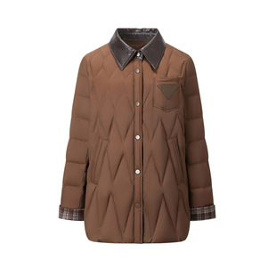 千仞岗2025秋冬新款羽绒服短款潮流复古巴恩风翻领情侣工装风外套