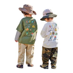 嘟嘟家男童长袖T恤春季儿童打底衫宝宝春装上衣女童运动童装衣服